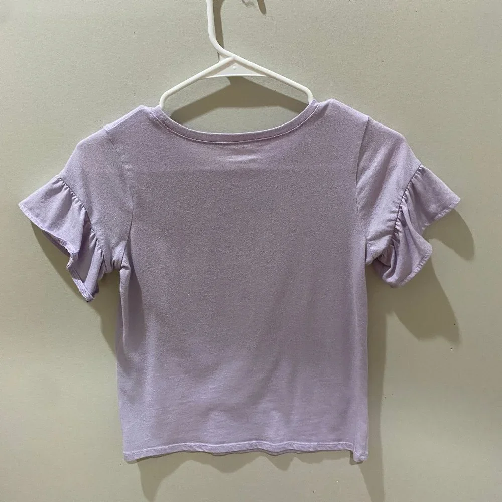 Children's Place beautiful lavender butterfly top with ruffled sleeves sz 10